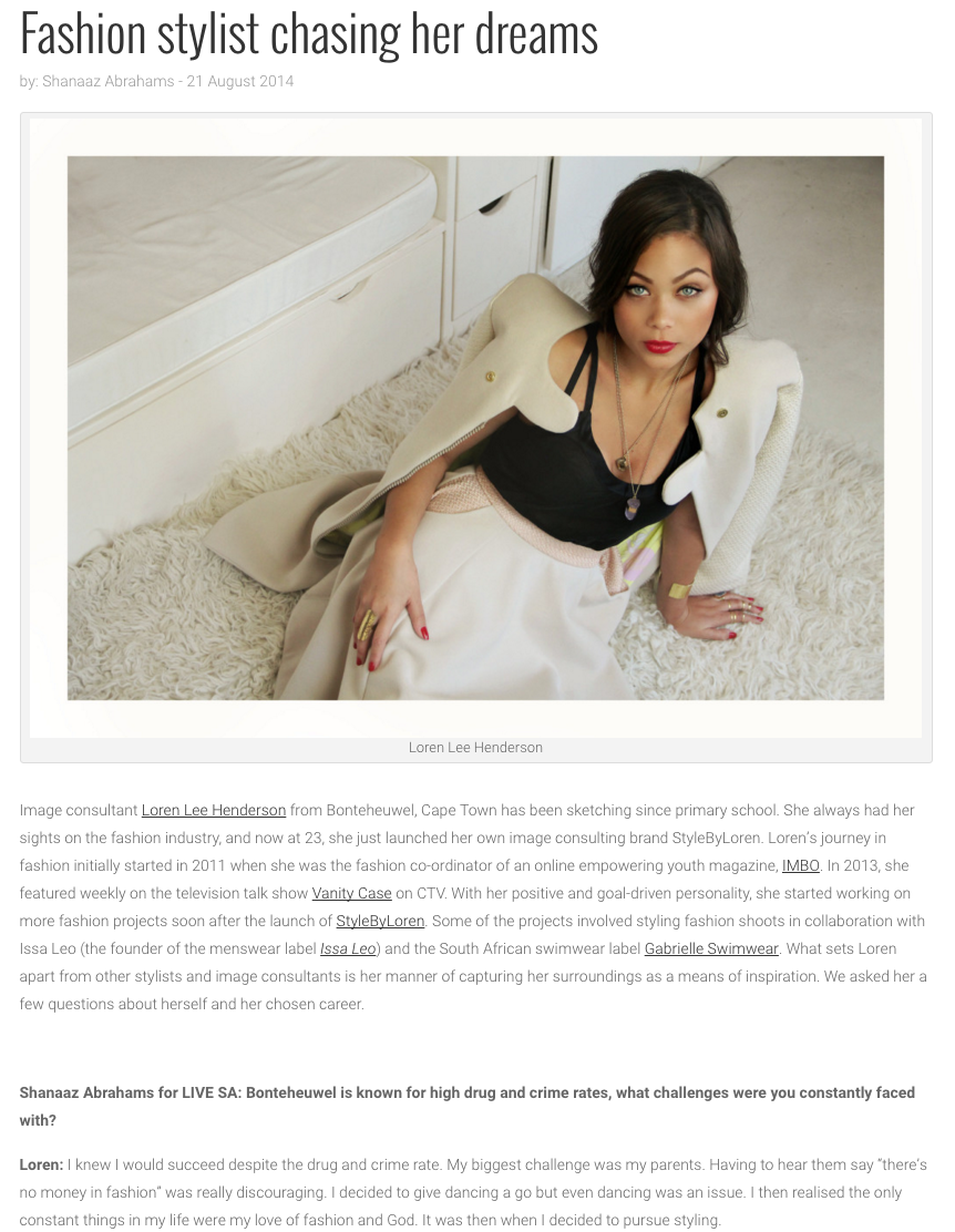 Fashion stylist chasing her dreams Live Mag