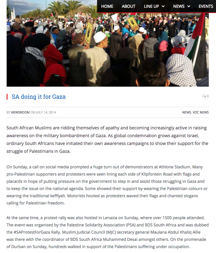 SA doing it for Gaza